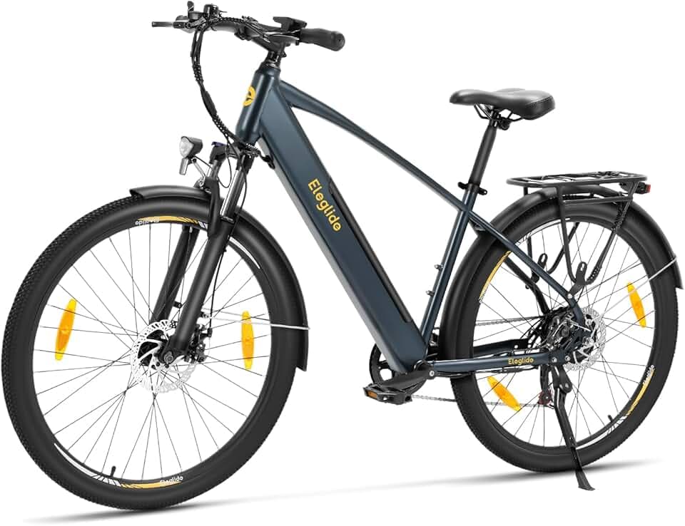 Eleglide Vélo électrique T1-27,5" - avec Batterie 13 Ah - Longue portée de 100 km - Moteur 250 W - Shimano 7 Vitesses - pour Homme et Femme - Freins à Double Disque