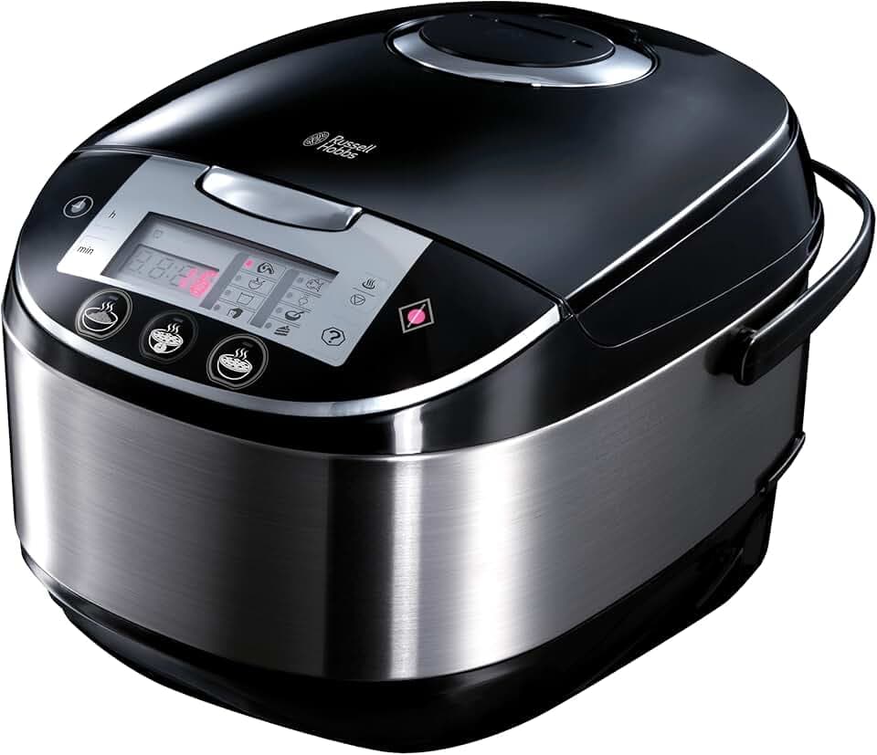 Russell Hobbs Autocuiseur [Mutifonction: 1 seul appareil pour tout cuire] CookAtHome (900W, 11 Programmes, Cuiseur de riz, Panier Vapeur, Départ Différé, Ecran LED) Multicuiseur 21850-56