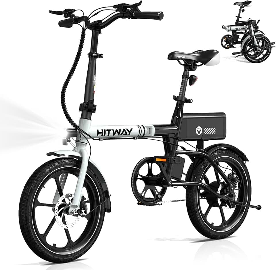 HITWAY Vélo électrique, Pliable E Bike 16/20 Pouces, Moteur 250W, Vitesse Maximale 25km/h, Batterie Lithium-ION 36V 9Ah, Autonomie 35-70/40-65km, Ville E-Bike Urbain Pedelec pour Adultes