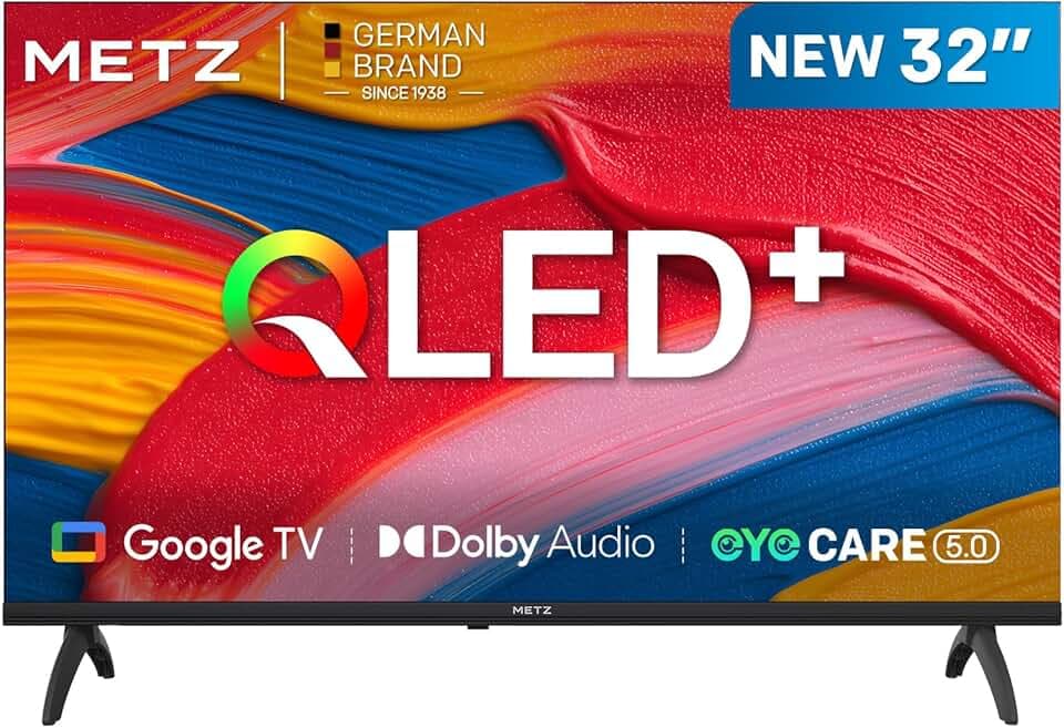 Metz 32 Pouces (80 cm) Smart TV Google Television LED, QLED, HDR 10 Dolby Audio Bluetooth 5,1 EyeCare Tuner DVB-T/T2/C/S/S2 CI+ (32MQF7000Z)