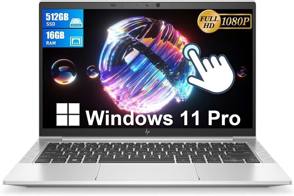 HP Elitebook 830 G8 Ordinateur portable tactile professionnel 13,3" FHD Intel Core i7-1185G7, 16 Go de RAM, SSD 512 Go, clavier QWERTY américain, Windows 11 Pro (reconditionné)
