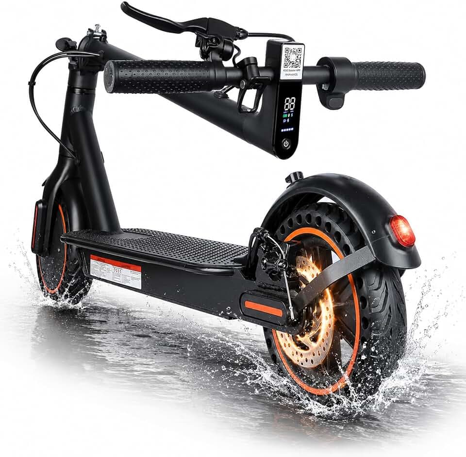 Trottinette Electrique Adulte Pliable, Batterie 36V 7.8AH Autonomie 25-30km | Pneus 8.5″ Pleins anti-Crevaison • Double Frein EABS+Disque • Pliable 3s • Étanche IPX5 • Idéal pour trajet, campus, pluie
