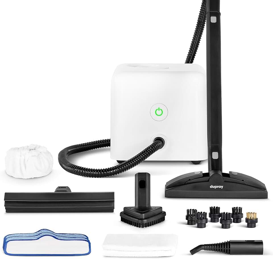 Nettoyeur vapeur Dupray Neat avec kit de 17 accessoires – Nettoyage puissant et sans produits chimiques pour sols, voiture, carrelage, joints et plus, performance polyvalente en profondeur