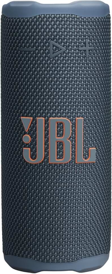 JBL Grip, Enceinte Bluetooth compacte Bleu | AI Sound Boost, Étanchéité IP68, Éclairage d’ambiance, 14 h d’autonomie, Connexion Multi-enceintes Auracast, App JBL Portable