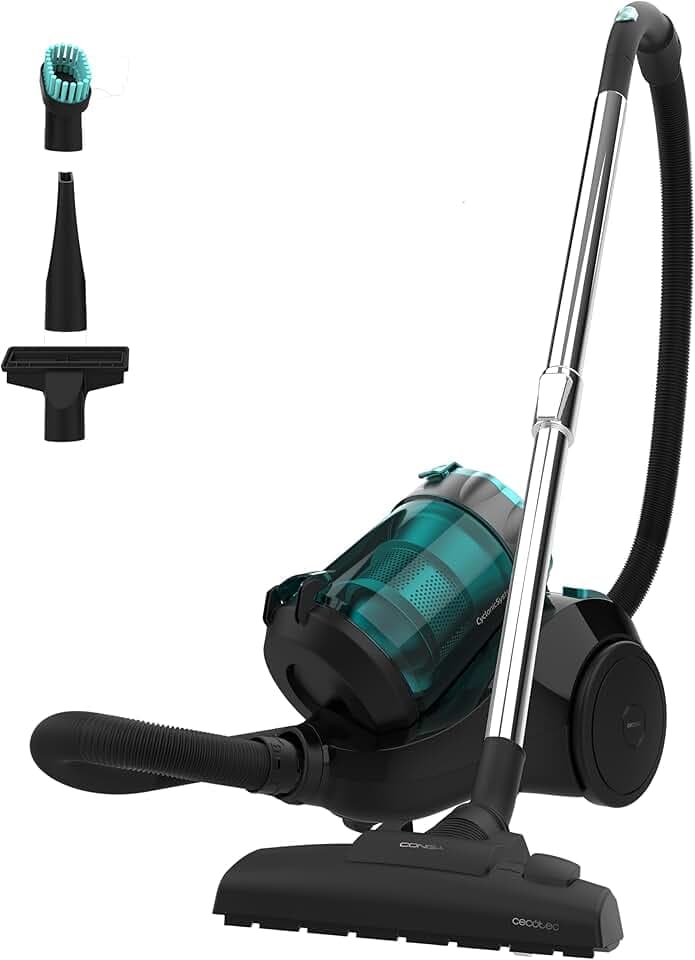 Cecotec Aspirateur Traineau sans Sac Conga Rockstar Multicyclonic Plus, Puissance de 800 W, Multicyclonique, 20 kPa, Capacité de 2,5 L, Filtre à Haute Efficacité, Tube en Métal, 3 Accessoires