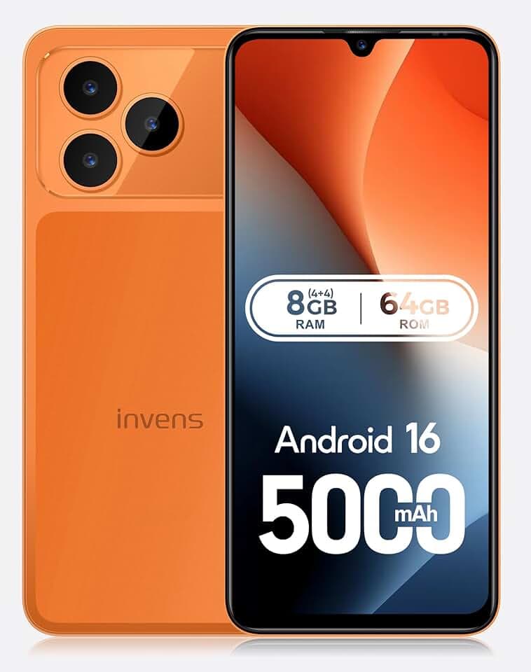 INVENS Note 17P Téléphone Portable Pas Cher, 20(4+16)Go+64Go/256Go TF, Smartphone Android 16, Téléphone Débloqué Sans Forfait, Caméra 16MP+8MP, Écran 6,9" HD+, Batterie 5000mAh, Double SIM/GPS/Face ID