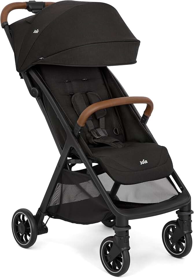 JOIE – PACT PRO – Poussette ultra compacte, légère 6,3 kg – naissance à 22 kg – Pliage une main – Dossier inclinable 17 positions – Sac transport, habillage pluie et adaptateurs inclus – Coloris Shale