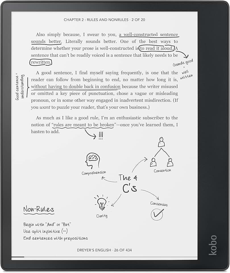 Kobo Elipsa Pack | eReader | 10.3” Glare Free Touchscreen | Mark Up eBooks | Includes 1 Kobo Stylus & 1 SleepCover | Adjustable Brightness | Carta E Ink Technology | 32 GB of Storage