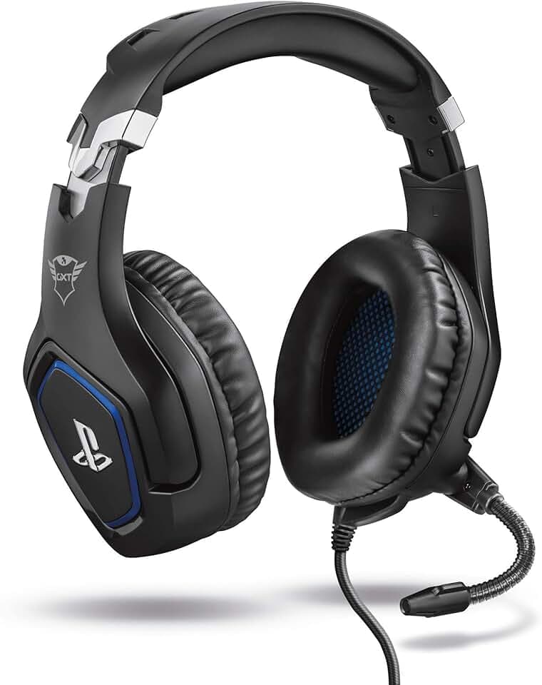 Trust Gaming Casque Gamer PS4 et PS5 avec Licence Officielle pour PlayStation GXT 488 Forze - avec Microphone Flexible Repliable, Coupure du Micro et Réglage du Volume sur Fil - Noir