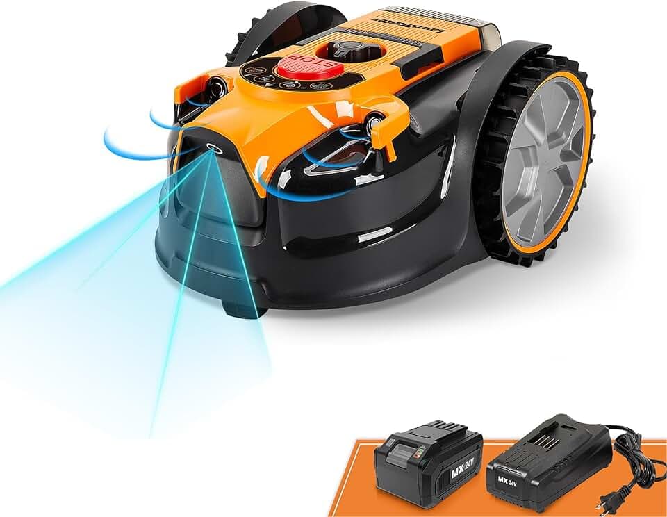 Lawnmaster OcuMow®16 Tondeuses Robot sans câble périmétrique, Coupe 150 m² de Gazon avec Une Batterie complètement chargée, Evitement d’Obstacles, Faible Bruit