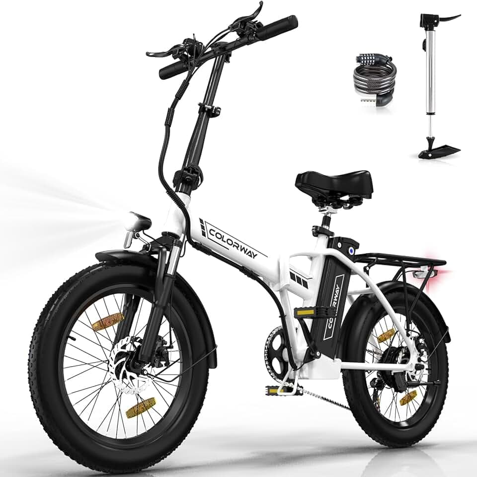 COLORWAY BK11M Vélo Électrique Pliable BK11M 250W, Vélo Fat Tire 20"*3.0, 7 Vitesses, Batterie 36V 12Ah, Moteur 250W, Écran LCD, Autonomie Max de 90 Km, Vélo Urbain Unisexe