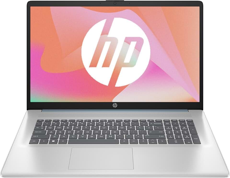 HP 17-cn3002sf Ordinateur Portable 17,3" HD+, PC Portable (Intel Core i3-N305, RAM 8 Go, SSD 512 Go, Intel UHD Graphics, Windows 11), Laptop Argent, Clavier AZERTY