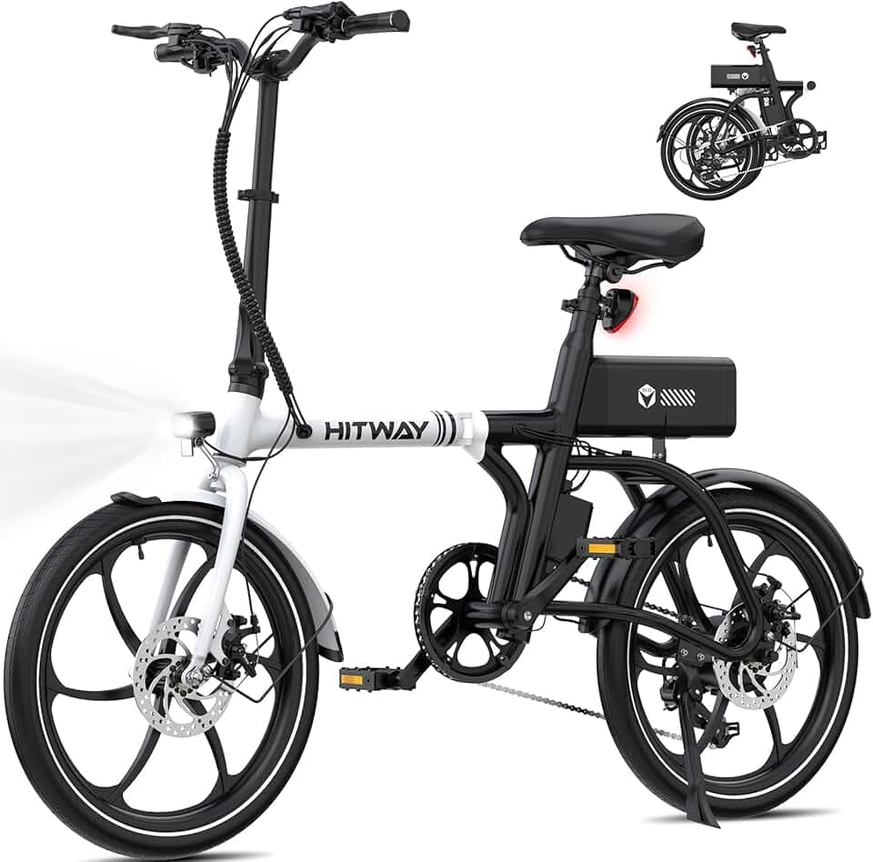 HITWAY Vélo électrique, Pliable E Bike 16/20 Pouces, Moteur 250W, Vitesse Maximale 25km/h, Batterie Lithium-ION 36V 9Ah, Autonomie 35-70/40-65km, Ville E-Bike Urbain Pedelec pour Adultes