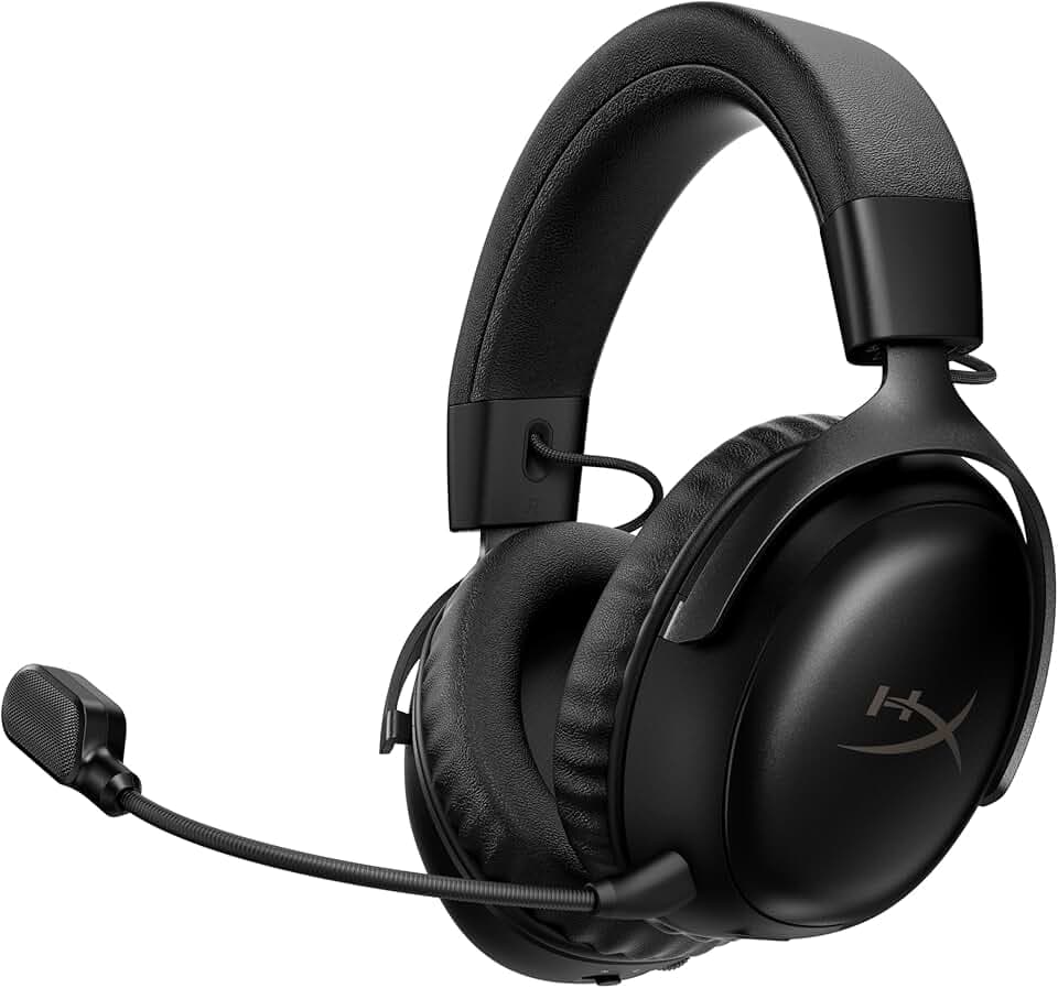 HyperX Cloud III S, Casque Gaming sans Fil, Bluetooth/2,4 GHz, PC/PS5/Xbox, jusqu'à 200h de Batterie, transducteurs 53 mm, DTS, Micro 10 mm, Noir