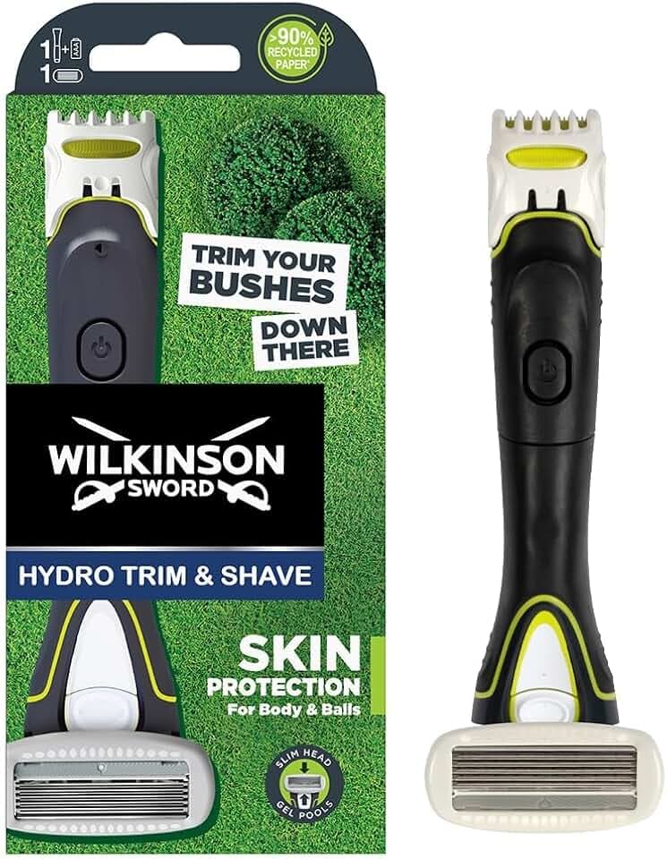 Wilkinson Sword Hydro - Rasoir et tondeuse électrique pour hommes - appareil de soin pour hommes 2-en-1 pour protéger la peau du corps et du visage - 1 pack