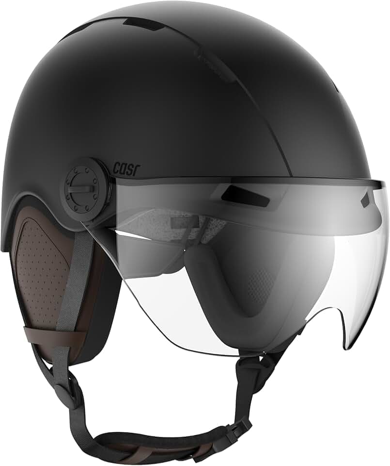 CASR Style - Casque Lifestyle Urbain pour Vélo & Trottinette Electrique - Visière Transparente & Cache-Oreille Amovibles - Confort Optimal pour Homme & Femme