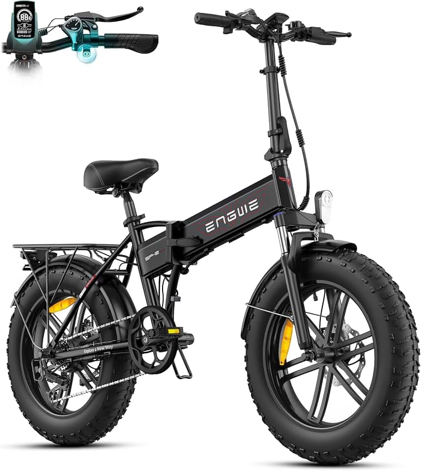 ENGWE Vélo Électrique Pliable, Batterie 48V 13Ah Amovible, Autonomie de 50-120 km，20'' ×4.0'' Fat Tire 7-Speed E-Bike for Any Terrain, EP-2 Boost