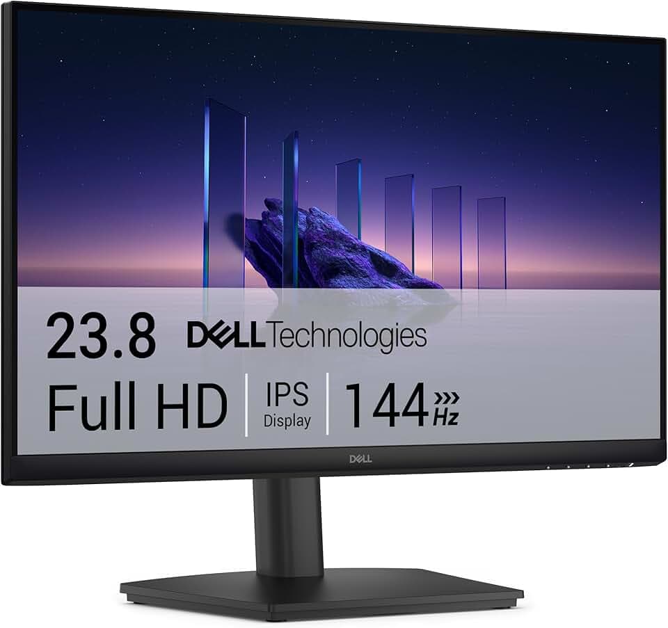 Dell 24 Écran PC - SE2426HS, Full HD (1920x1080), 144Hz, IPS, 1ms MPRT, AMD FreeSync, Réglage en Hauteur, VESA (100x100mm), 2 HDMI, Garantie 3 Ans, Noir