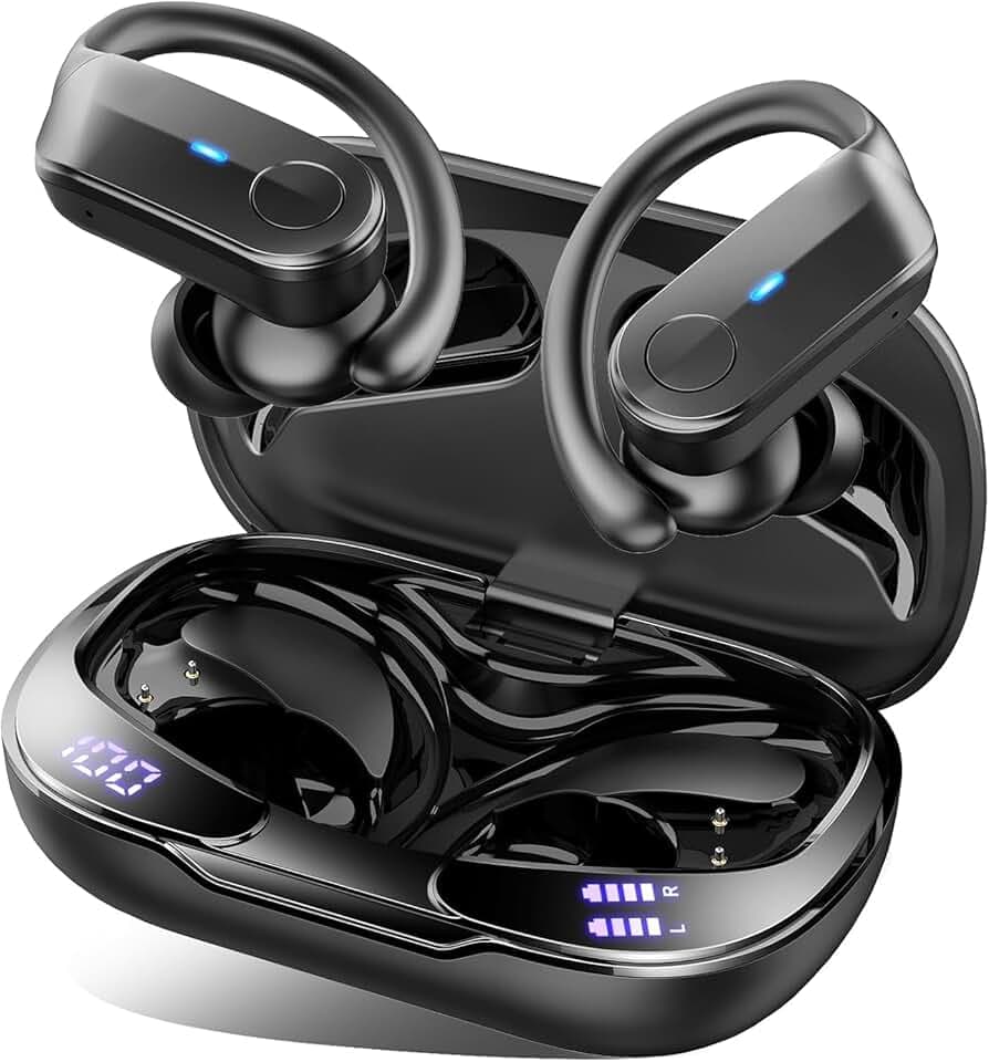 Ecouteurs Bluetooth Sans Fil Sport, 2026 Casque Running Étanches IPX8, 70H Oreillette Sans Fil avec 4 ENC Réduction Bruit Mic, Écouteurs Bluetooth 5.4 avec HiFi Stéréo, USB-C Charge,Pour iOS/Android