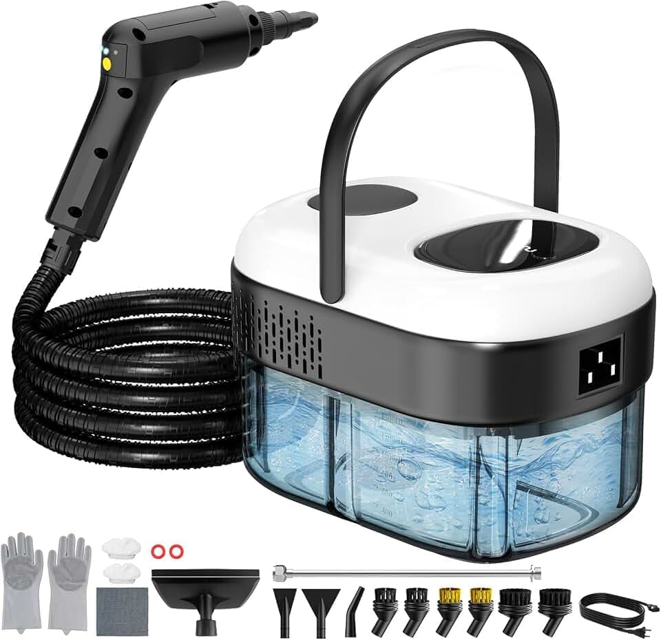 Granarbol Nettoyeur Vapeur 2500W, Nettoyeur Vapeur Portatif 1,4L | Steam Cleaner avec 18 Accessoires et 3 Modes de Vapeur, pour Cuisine, Salle de Bain, Canapé, Vitres, Voiture et Carrelage