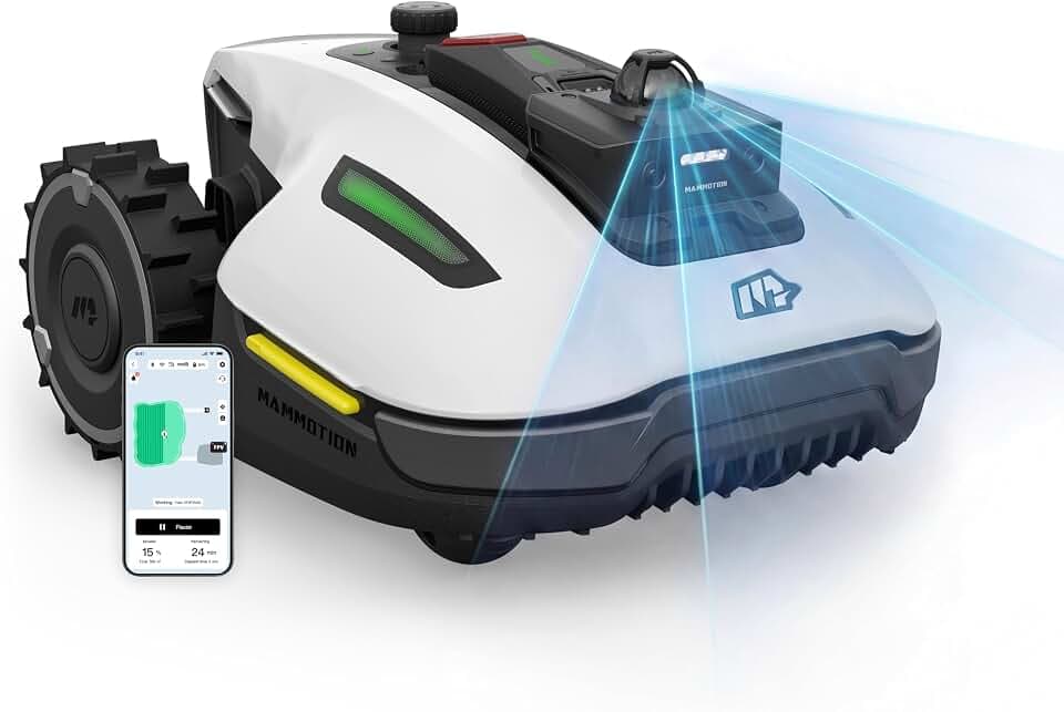 MAMMOTION YUKA Mini 2 800 LiDAR Robot Tondeuse, Recommandé pour 800m² | LiDAR 360° + Vision AI, Reconnaissance de Plus de 300 Obstacles DropMow Robot Tondeuse sans Fil Périphérique Certifié ClimatePartner