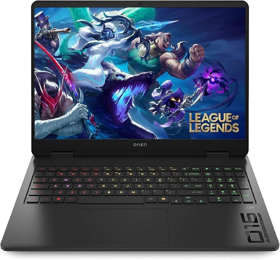 HP Omen Slim 16-an0000sf Ordinateur Portable Gaming 16" FHD IPS 144hz, PC Portable Gamer (Intel Core Ultra 5 225H, RAM 16 Go, SSD 512 Go, Nvidia GeForce RTX 5050, Windows 11), Laptop Noir, AZERTY