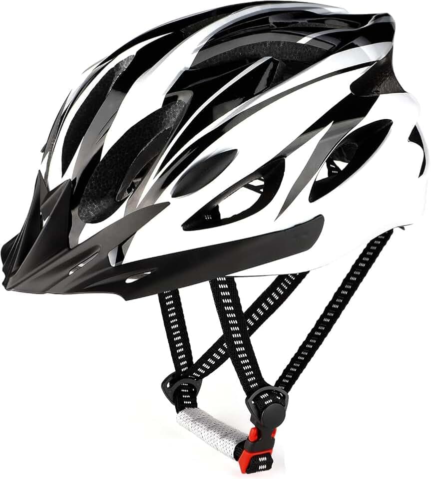 Casque de vélo pour Adulte Homme Femme - Corps EPS + Coque en Polycarbonate - Casque de VTT avec visière et Rembourrage Amovibles - Casque de vélo réglable 58-61 cm