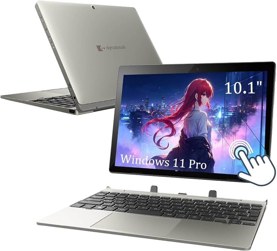 Toshiba Dynabook K50 Ordinateur Portable Tactile 2-en-1, 10,1 Pouces (1280 x 800), Intel Celeron N4020, 4 Go de RAM, 64 Go eMMC, Clavier QWERTY Japonais, Windows 11 Pro (Reconditionné)