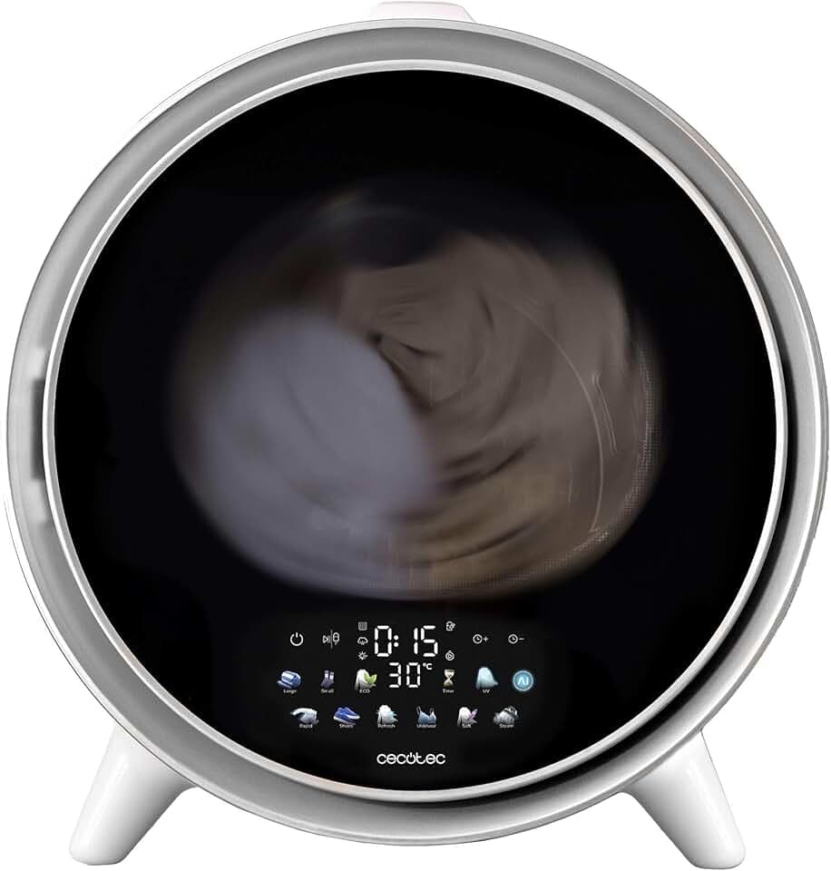 Cecotec Sèche-linge Compact à Évacuation 3 kg Bolero DressCode Dry 3600V Dark, 12 programmes, Classe A, Séchage Auto Intelligent, Écran FullColor, Fonction UV Care, Dry Shoe Pro, Delay Start, Foncé