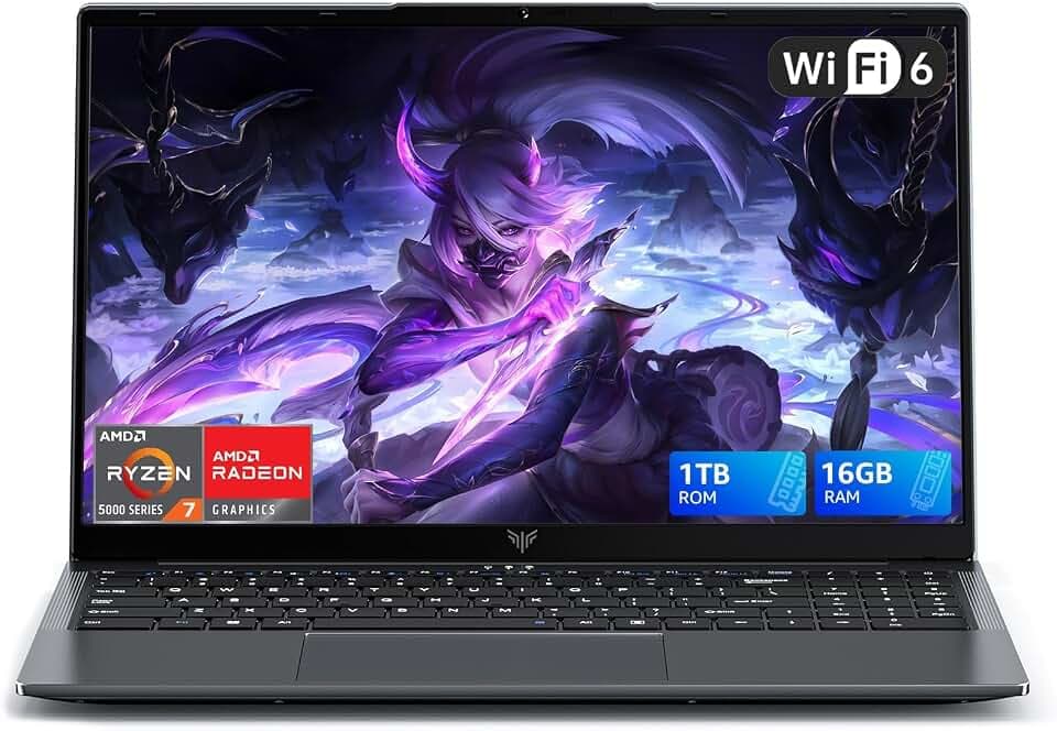 ACEMAGIC 2026 Ordinateur Portable Gaming 16 Go RAM 1 TB SSD 15.6" Gaming Laptop Ryzen 7 5825U (8 C/16T, Jusqu'à 4,5GHz) DDR4,WiFi 6,3*USB 3.2, BT5.2,HDMI,Type-C,Pc Portable Gamer Global Recycled Standard