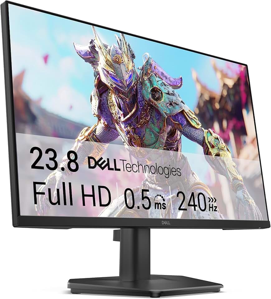 Dell 24 Écran PC Gaming - SE2426HG, Full HD (1920x1080), 240Hz, Fast IPS, 0.5ms, AMD FreeSync Premium, 99% sRGB, HDR10, VESA (100x100mm), DisplayPort, 2 HDMI, Garantie 3 Ans, Noir