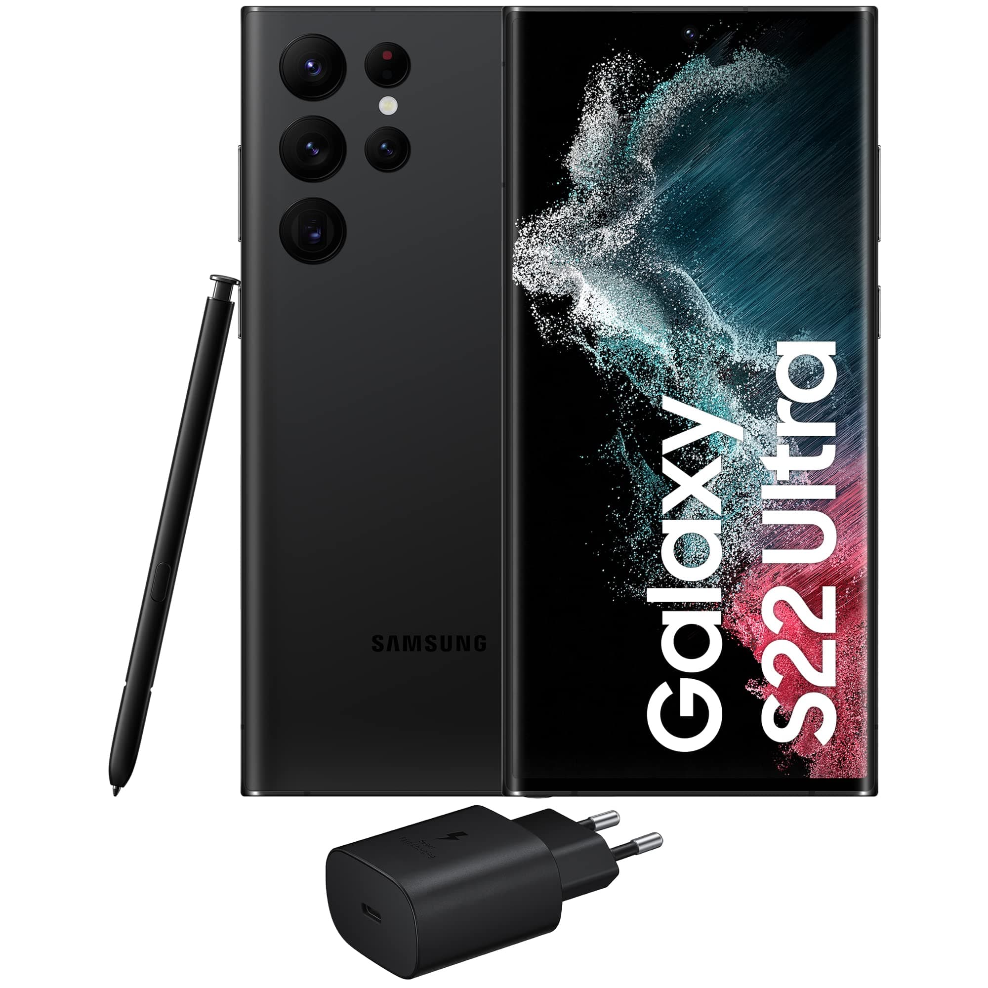 Samsung Galaxy S22 Ultra 5G, Caricatore incluso, Cellulare Smartphone Android senza SIM 128GB Display 6.8’’¹ Dynamic AMOLED 2X, 5 Fotocamere, 108MP, Phantom Black 2022 [Versione Italiana]