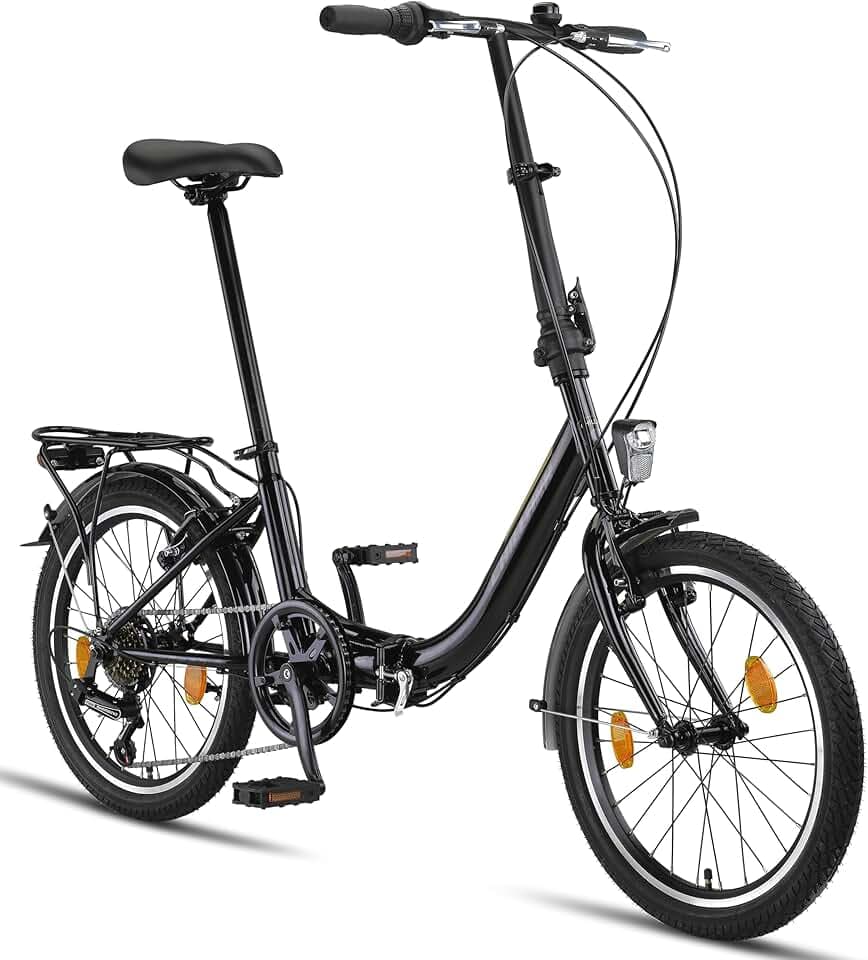 Chillaxx Bike Urban Vélo pliant 20 ", dérailleur Shimano 6 vitesses, éclairage LED sur batterie, système de pliage rapide, vélo pliant
