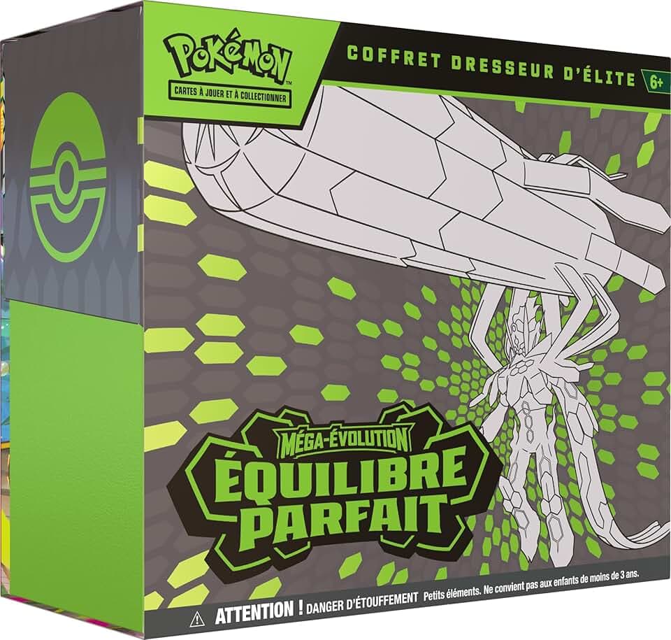 Pokémon : Coffret Dresseur d’élite Méga-Évolution – Équilibre Parfait (1 Carte Promo entièrement illustrée, 9 boosters et des Accessoires de Jeu Premium) du JCC Pokémon