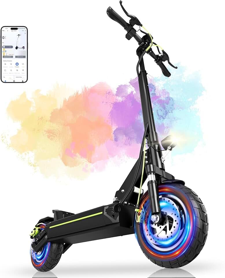 Trottinette Électrique Adulte Tout Terrain Puissante Moteur 800W/1000W*2 Batterie 48V 18,2Ah/20,8Ah Autonomie 50-90KM Trotinette Electrique Ultra Légère Double Suspension Scooter Électrique Adulte
