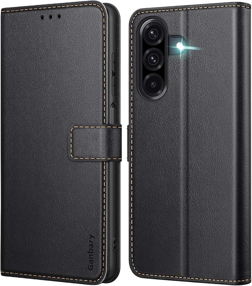 Ganbary Coque pour Samsung Galaxy A17 4G/5G, [Housse en Cuir PU Premium] [Etui à Rabat] [Pochette de Portefeuille], Étui de Protection pour Samsung Galaxy A17 4G/5G - Noir