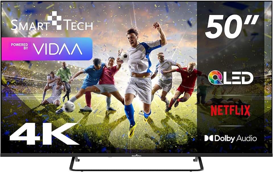 Smart Tech TV QLED 4K UHD 50' (126 cm) 50QV02K VIDAA TV- 3xHDMI - 2xUSB - HDR 10 - Dolby Audio
