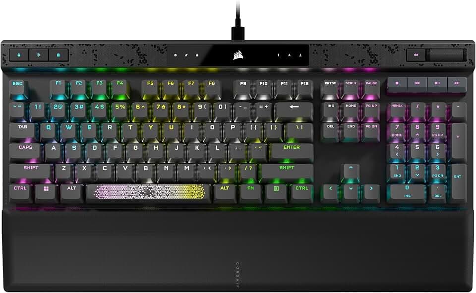 Corsair K70 Max RGB Clavier de Jeu Filaire Magnéto-Mécanique – Gris Acier | (AZERTY FR) Disposition, MGX Switches à Actionnement Réglable, PBT Double-Shot Keycaps - Compatible Icue