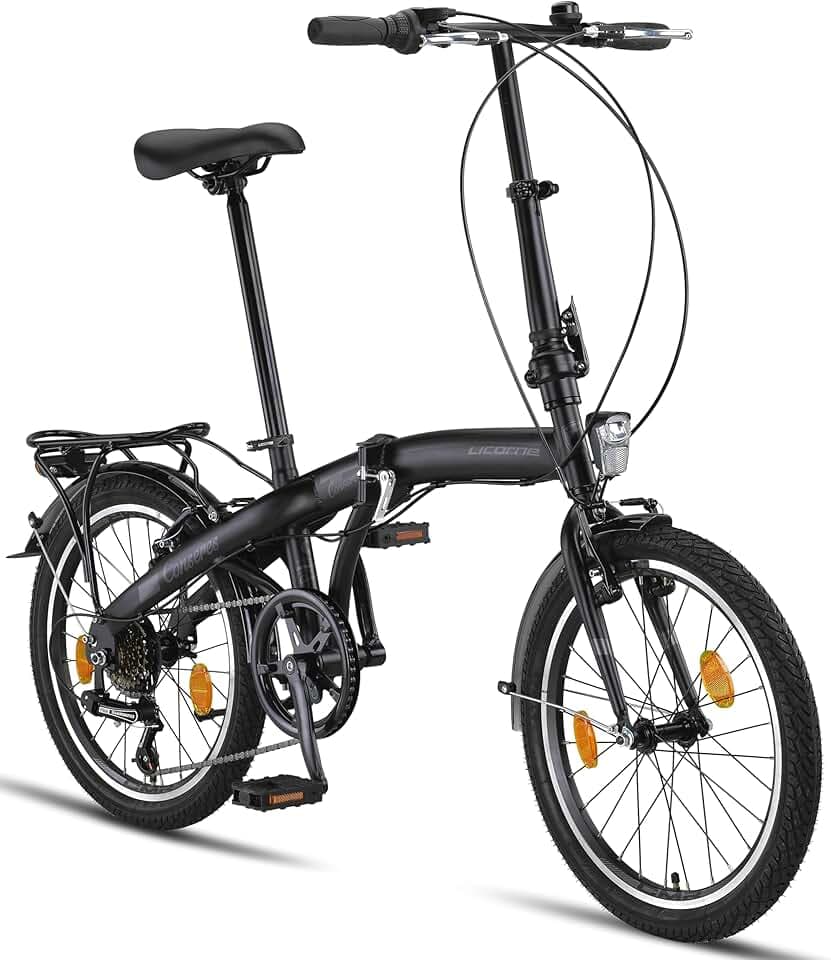 Licorne Bike CONSERES Vélo pliant de qualité supérieure 20" pour homme et femme avec dérailleur à 6 vitesses
