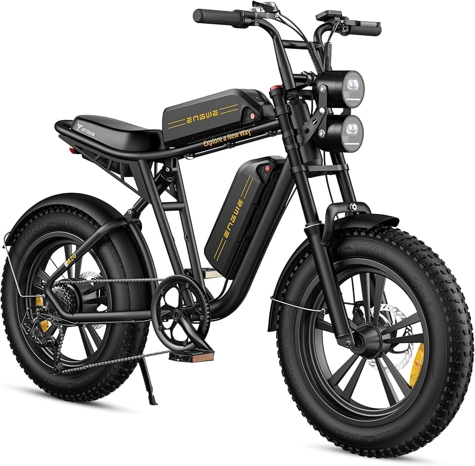 ENGWE E Bike Hommes Vélo électrique-Ebike avec Une Batterie/ 2 Batteries, E-Bike 20 * 4.0 Pouces Pneus Gras, Ebike Hommes jusqu'à 75km/150km/90km/170km, Vélo électrique 7 Vitesses, M20/M1