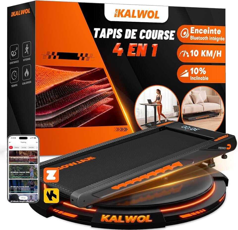 Tapis de Course, Tapis de Marche avec Enceinte Bluetooth – Inclinaison 10%, Moteur Silencieux 2,75 CV, 10 km/h, 12 Programmes HIIT, APP & Télécommande, Charge 160 kg – pour Maison & Bureau Recycled Claim Standard Blended