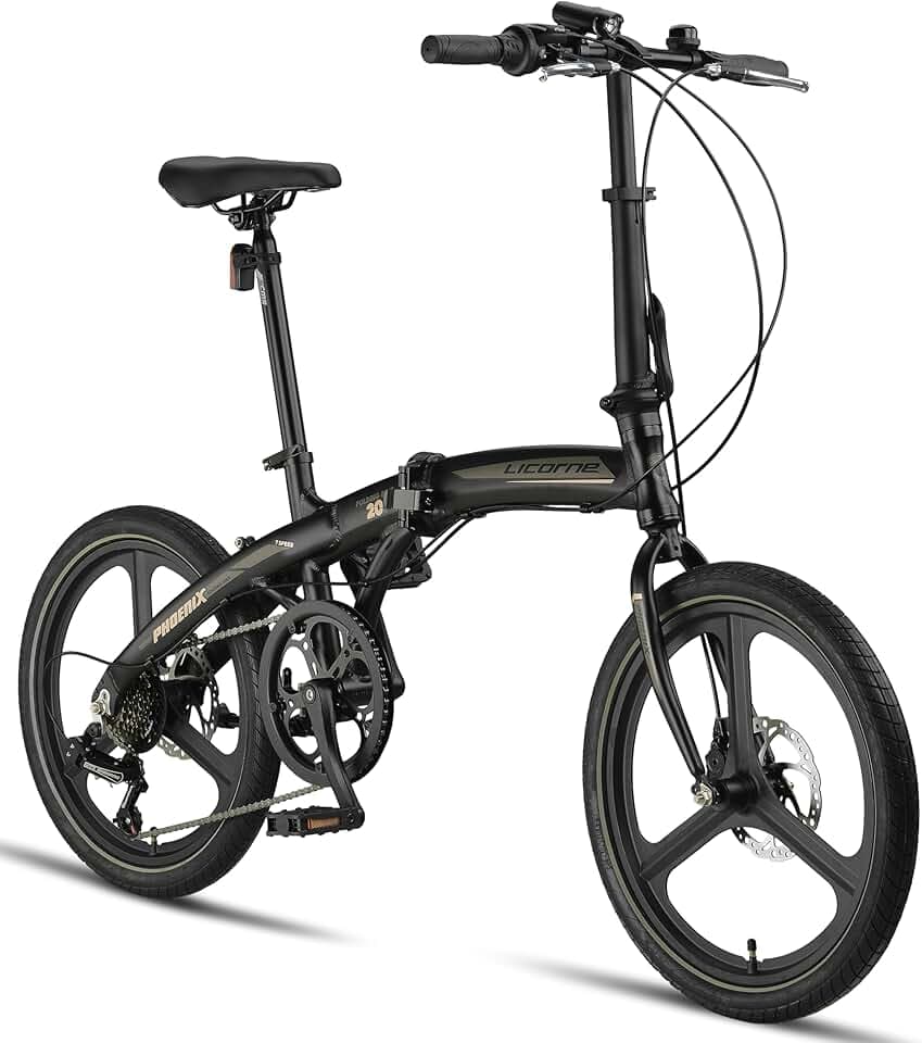 Licorne Bike Phoenix 2D Cross Vélo pliant en aluminium 20" avec frein à disque et frein à disque Pour homme et femme Dérailleur 7 vitesses Cadre en aluminium