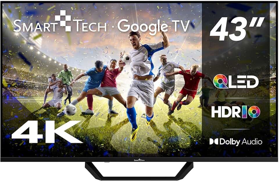 Smart Tech TV QLED 4K UHD 43' (109 cm) 43QG02V2 Google TV- 4xHDMI - 2xUSB - Dolby Audio- HDR10