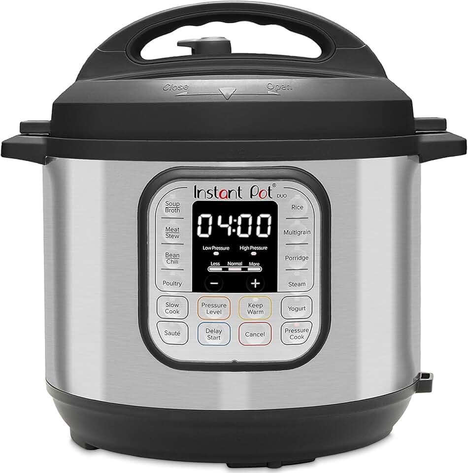 Instant Pot Duo 60, 7 en 1 Autocuiseur Multifonction - Autocuiseur, Cuiseur à Riz, Poêle, Yaourtière, Cuiseur Vapeur et Chauffe-Plat - Acier Inoxydable - 5.7 L