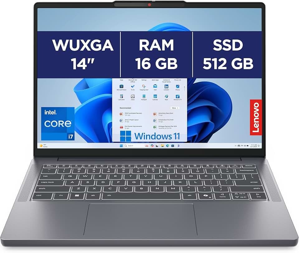 Lenovo IdeaPad Slim 3 14IRH10 - Ordinateur Portable 14'' WUXGA (Intel Core i7-13620H, RAM 16Go, SSD 512Go, Intel UHD Graphics, Windows 11 Home) Clavier AZERTY Français Non rétroéclairé - Gris
