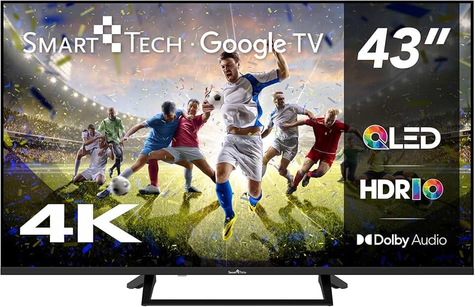 Smart Tech TV QLED 4K UHD 43' (109 cm) 43QG06V Google TV - 4xHDMI - 2xUSB - Dolby Audio - HDR10