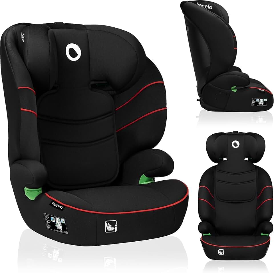 LIONELO Lars siege auto 100-150cm (15 à 36 kg) Groupe 2/3 (4-12 ans) réglage de l’appuie-tête en 6 étapes, renforts latéraux accoudoirs, universel pour toutes les voitures