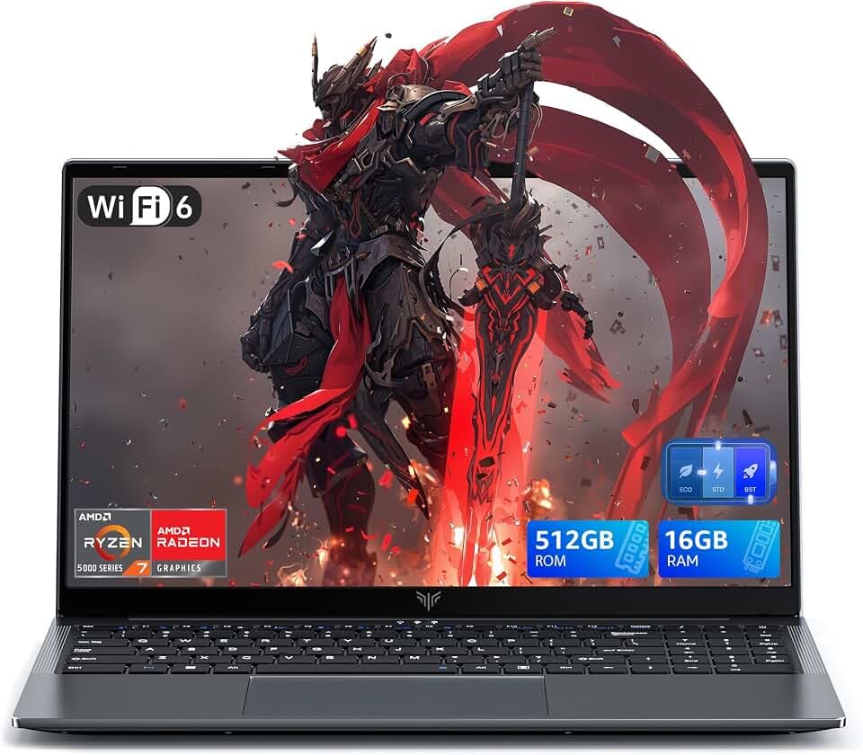 ACEMAGIC Pc Portable Gaming Ryzen 7 5700U (Jus qu'à 4,3GHz) DDR4*2,WiFi 6,Laptop 15.6 Pouces 16 Go RAM 512 Go SSD,1080 FHD,3*USB 3.2, BT5.2,HDMI,Type-C,Cache Caméra | WiFi 6,Laptop 15.6 Pouces 16 Go RAM 512 Go SSD,1080 FHD,3*USB 3.2, BT5.2,HDMI,Type-C,Cache Caméra Global Recycled Standard