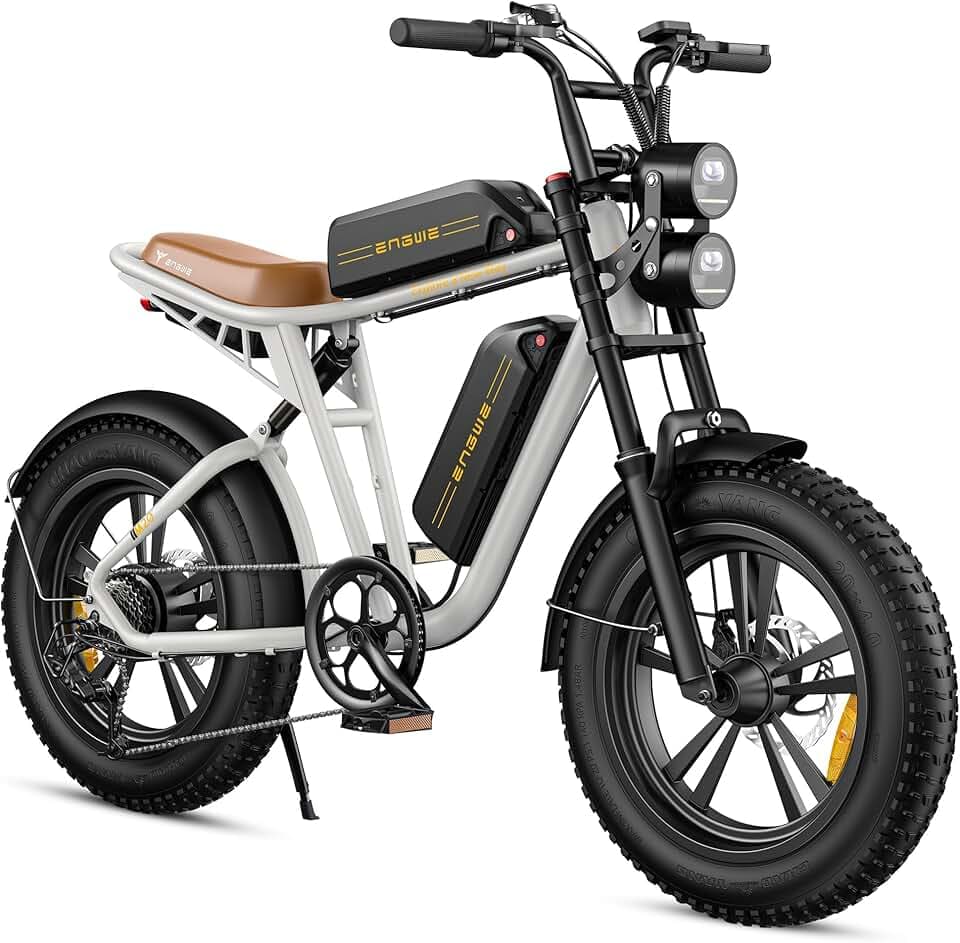 ENGWE E Bike Hommes Vélo électrique-Ebike avec Une Batterie/ 2 Batteries, E-Bike 20 * 4.0 Pouces Pneus Gras, Ebike Hommes jusqu'à 75km/150km/90km/170km, Vélo électrique 7 Vitesses, M20/M1