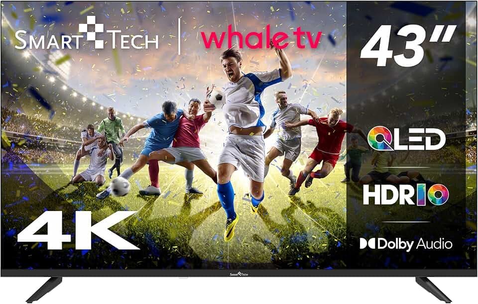 Smart Tech TV QLED 4K UHD 43" (108 cm) Smart TV Whale OS-43QH02V- Molotov, Netflix, Prime Video, Disney+ 3xHDMI - 2xUSB; Son Dolby